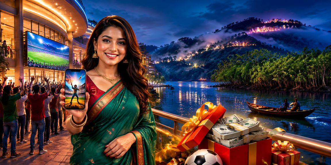 সুন্দরবনের সৈকতে ক্যাসিনো অ্যাপ ব্যবহার করছেন একজন খেলোয়াড়